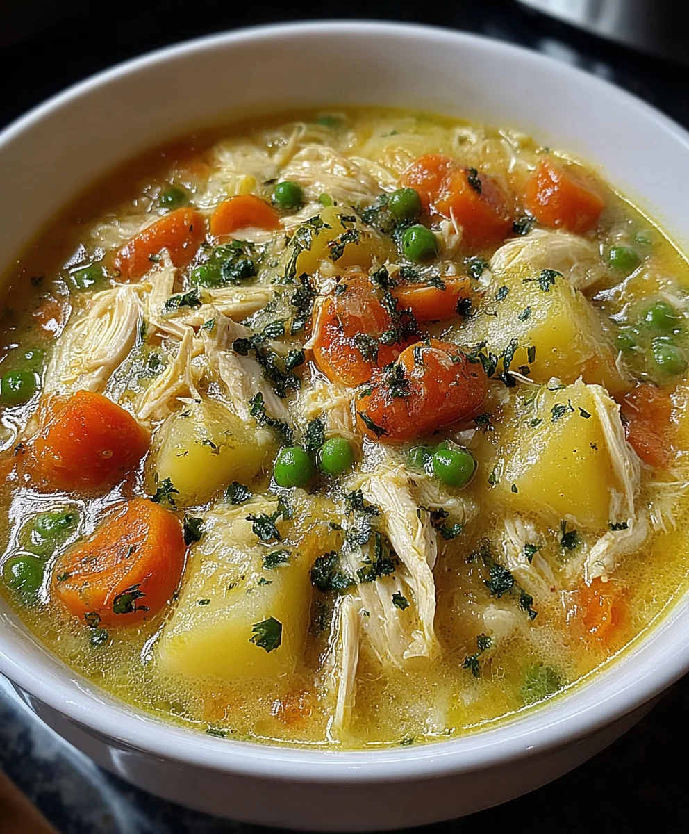 Slow Cooker Creamy Chicken Pot Pie Stew - Chef and Press